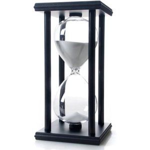 60 Minutes Hourglass, Wood Sand Timer White